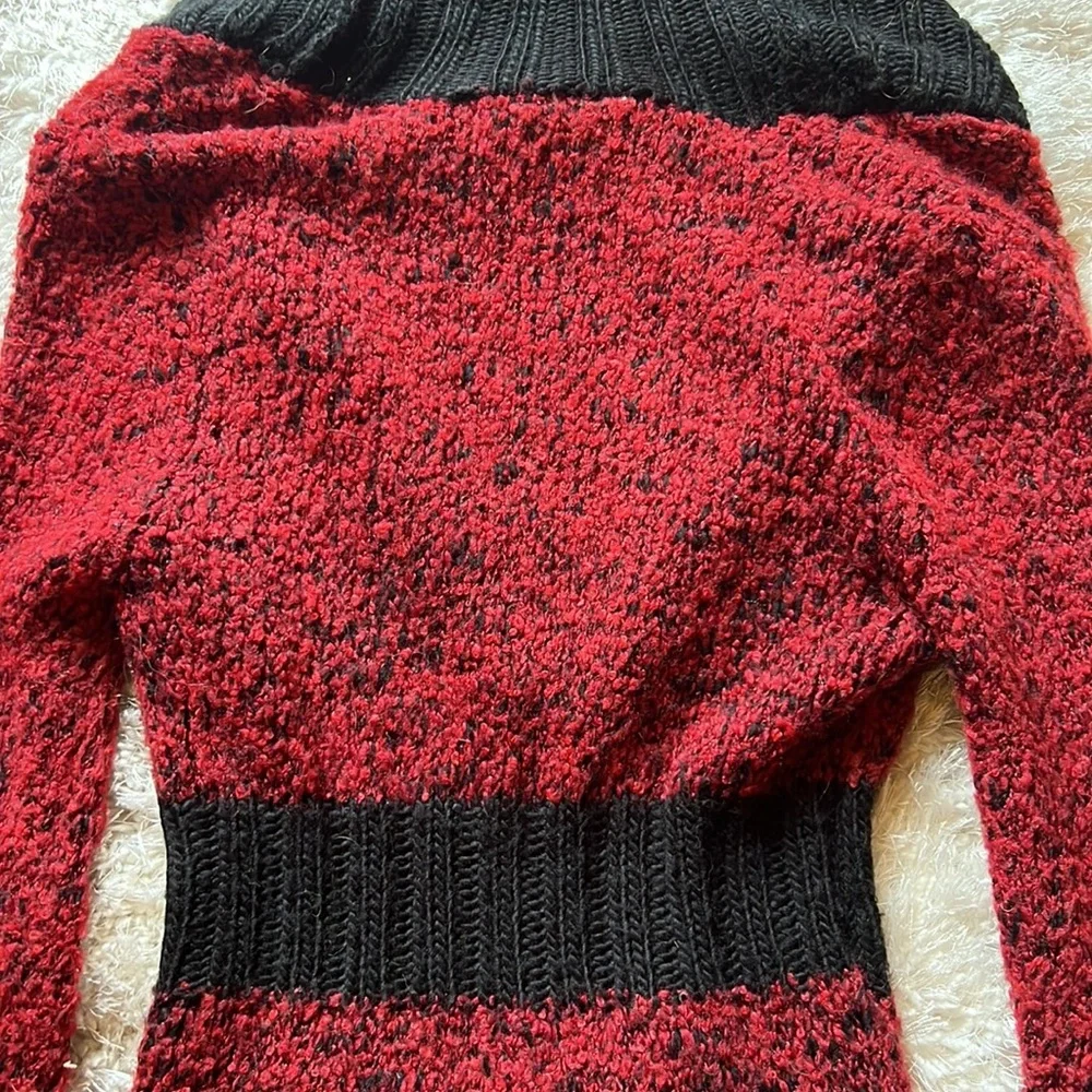 BKE red and black tunic cardigan w extra long sleeve szM - Picture 6 of 7